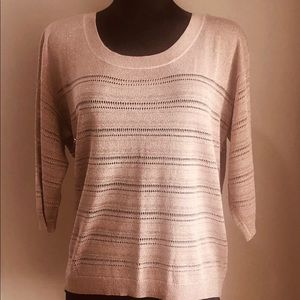 GUESS Rose Gold Metallic Shimmery 3/4 Sleeve Sz M